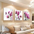 3 Панели, цветы орхидеи, плакаты, настенное искусство, холст, картины, домашний декор, современное оформление гостиной, спальни