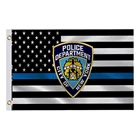 Флаг США бангера США тонкая синяя линия NYPD значок флаг Нью-Йорк NYC полиция 3x5 футов 90x150 см 100D полиэстер открытый флаг