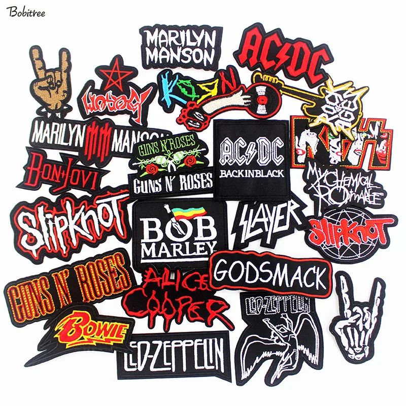 ACDC рок музыка группы значки ткань патчи утюг на этикетке вышитые наклейки аппликация Одежда DIY лоскутное 25 шт. в партии