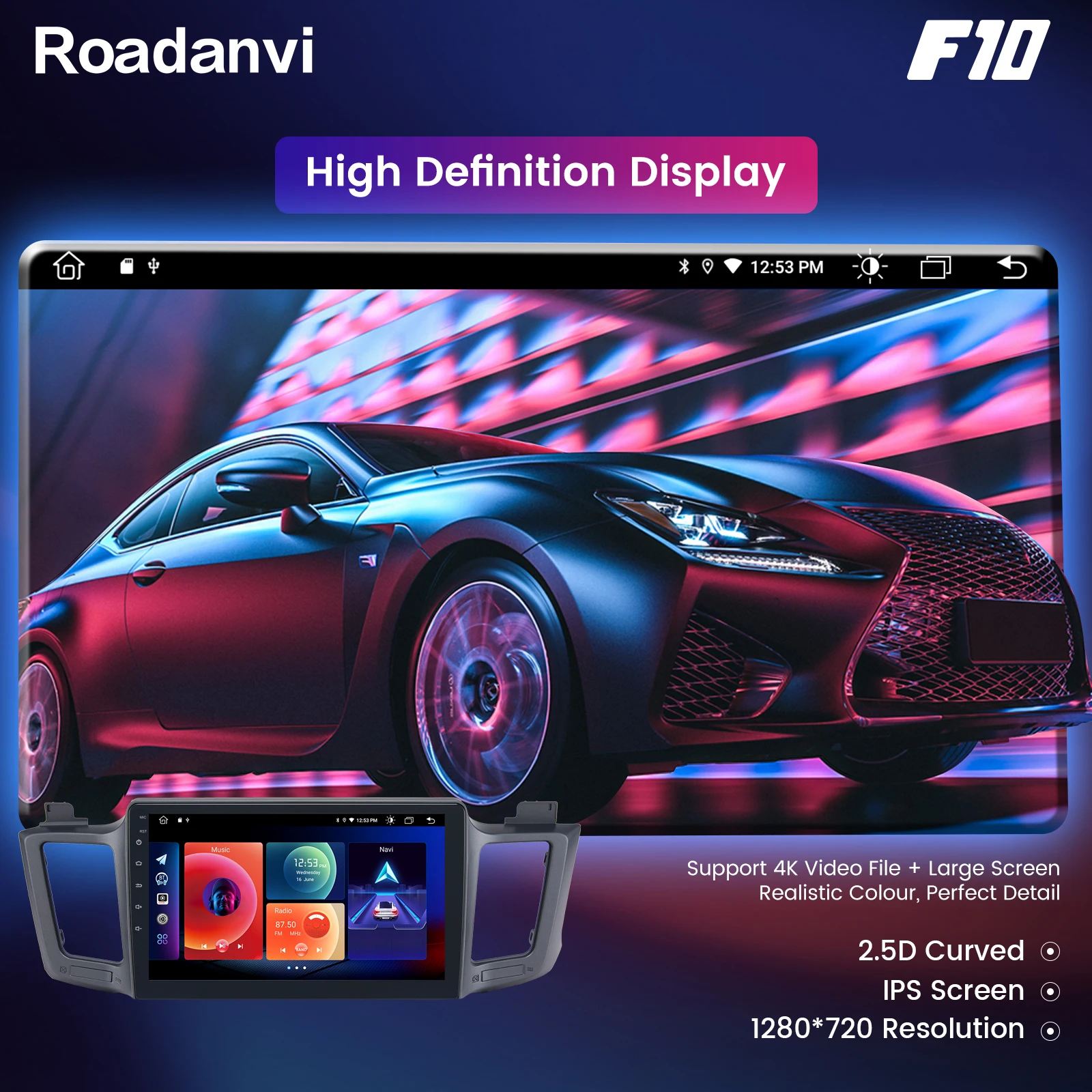 Roadanvi 10 2 &quotIPS автомобильный 1 Din Android мультимедийный DSP радиоприемник для Toyota RAV4 2012