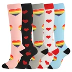 Милые Мультяшные Компрессионные носки с надписью Love, женские милые Веселые носки в стиле девушки Мори, конфетных цветов, компрессионные носки для кормления, подарки