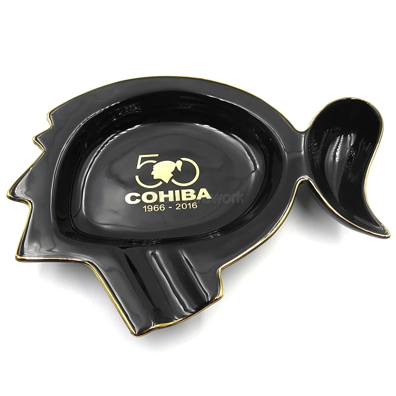 COHIBA 50th классический юбилей изящный фарфоровый пепельница для сигарет с одним