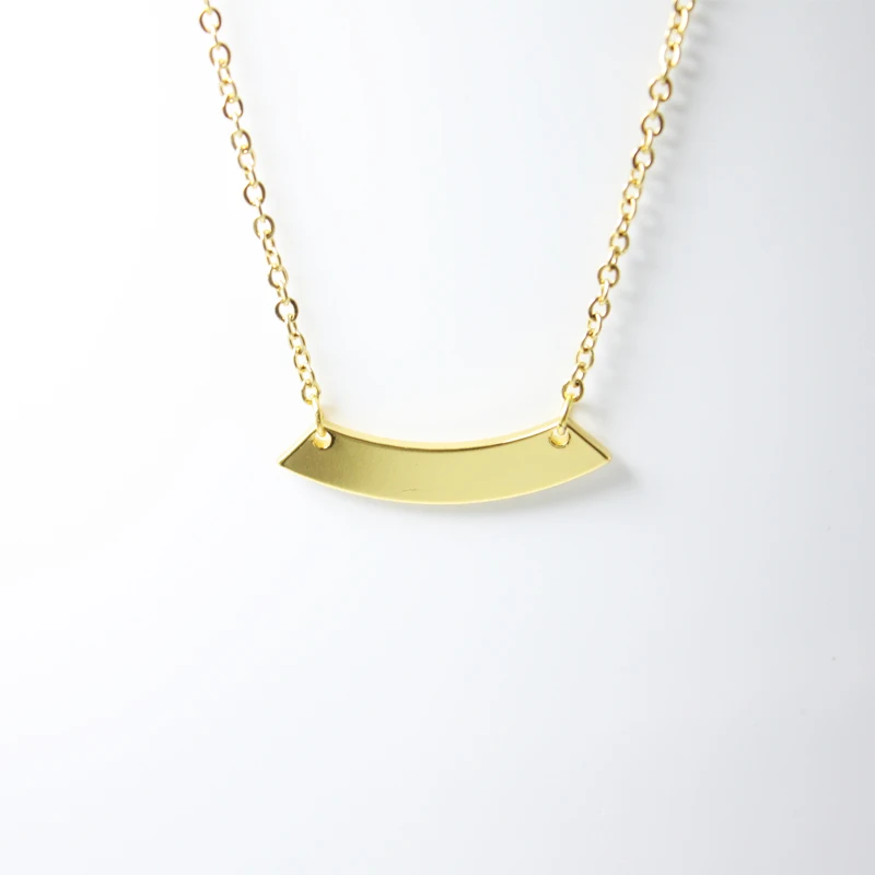 Sangsy пустая секционная планка Подвеска Ожерелье золотистого цвета из нержавеющей