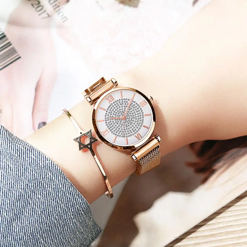 Gypsophila женские часы с бриллиантовым дизайном модные серебряные круглый циферблат