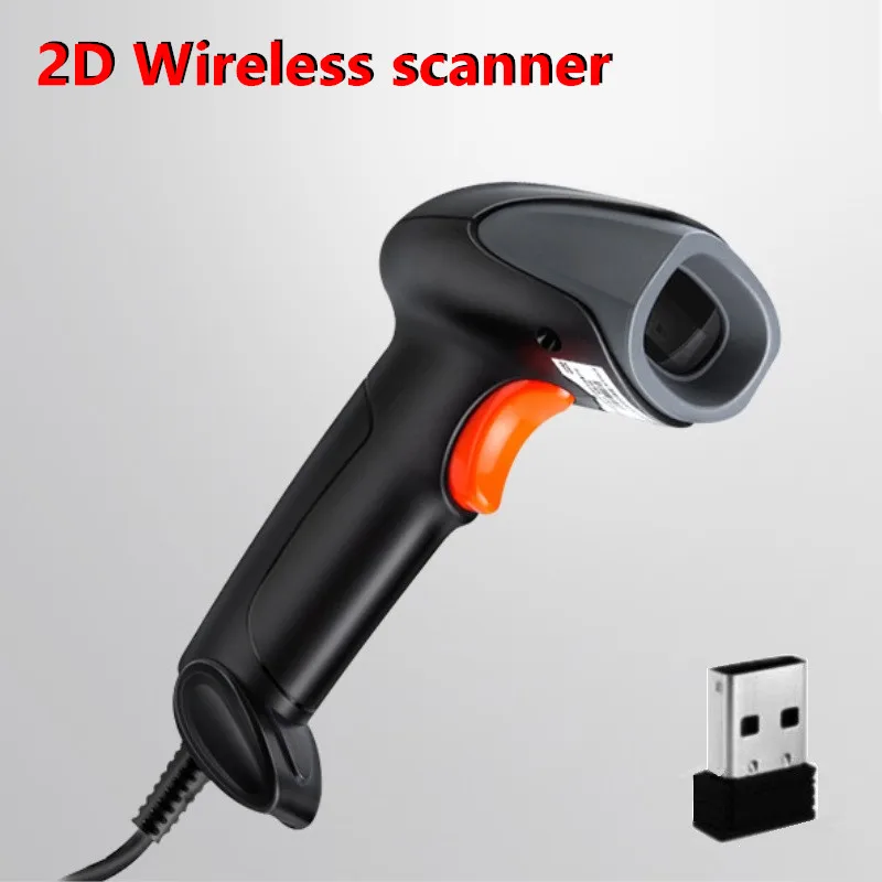 2D USB проводной сканер Ручной беспроводной сканер штрих-кодов 1D/2D QR считыватель штрих-кодов PDF417 Datametrix для IOS Android IPAD - Цвет: Wireless scanner