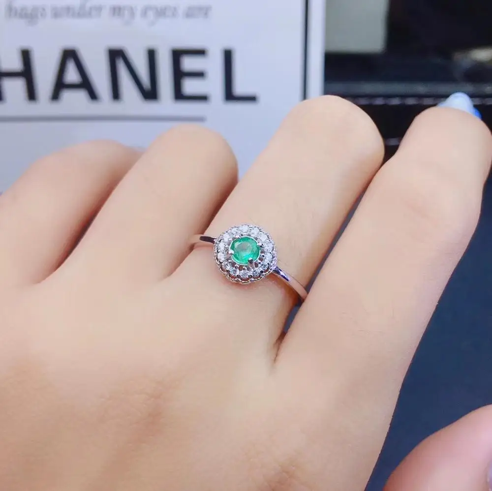 ring KJJEAXCMY бутик ювелирных изделий 925 с инкрустацией, из чистого серебра натуральный изумруд драгоценный камень ожерелье кольцо серьги костюм Поддержка обнаружения - Цвет камня: ring