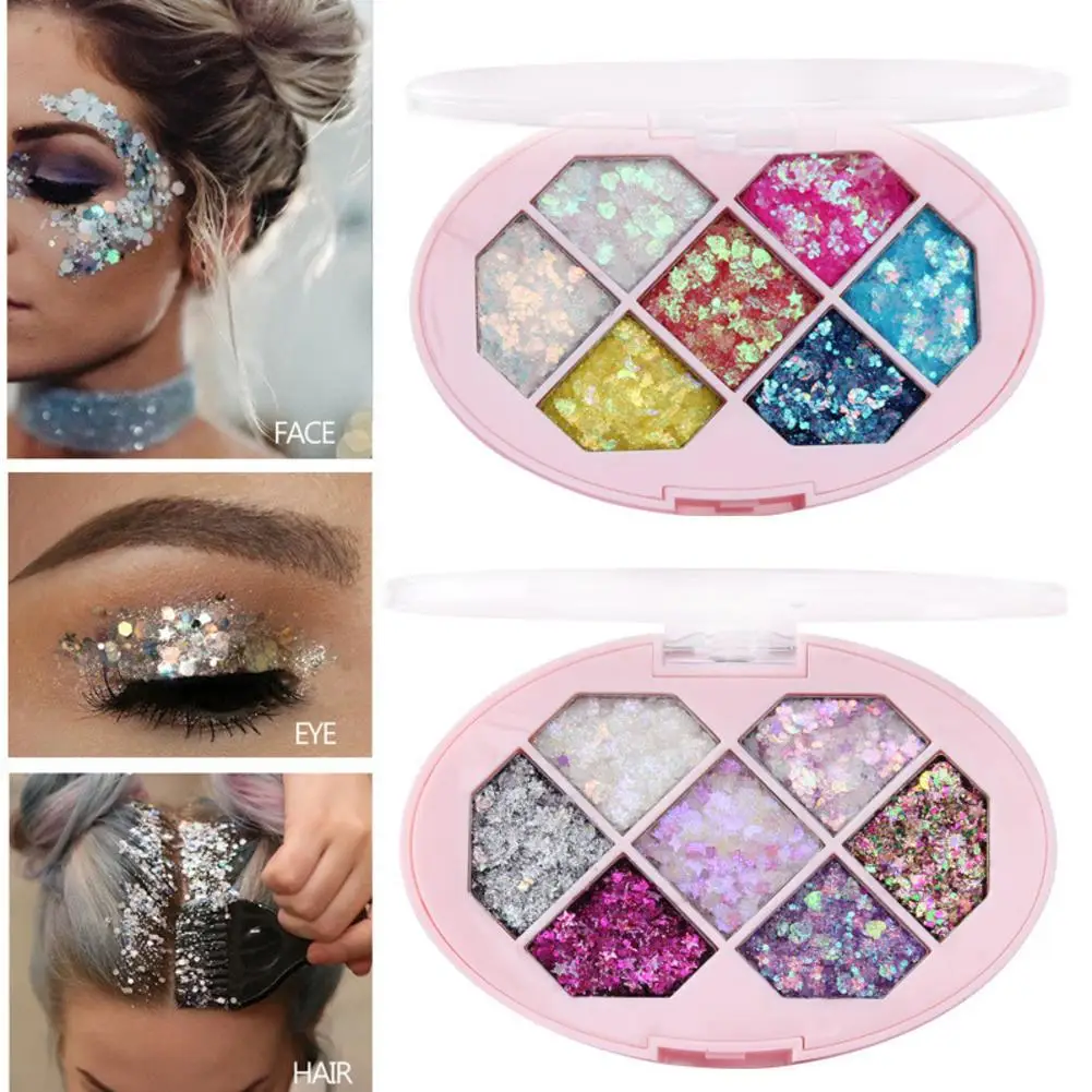 

New Quality 7 Colors Glitter Palette Eyeshadow Makeup Palette Glitter Matte Eyeshadow Palette Long Lasting Shiny Eyeshadow Tray