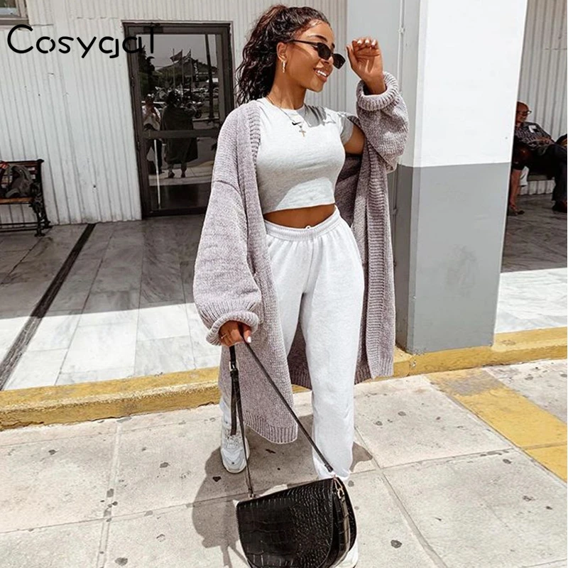COSYGAL 2019 осенний модный длинный кардиган женский зимний Кардиган с длинным