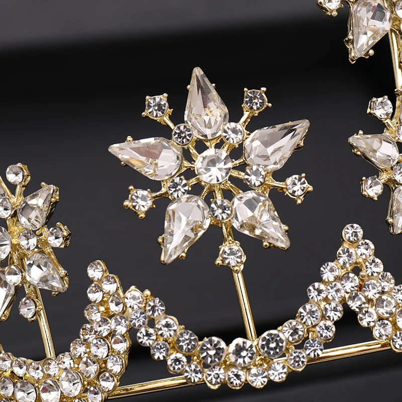 AiliBride барокко Стразы Кристалл Королева короны для свадебной вечеринки золото