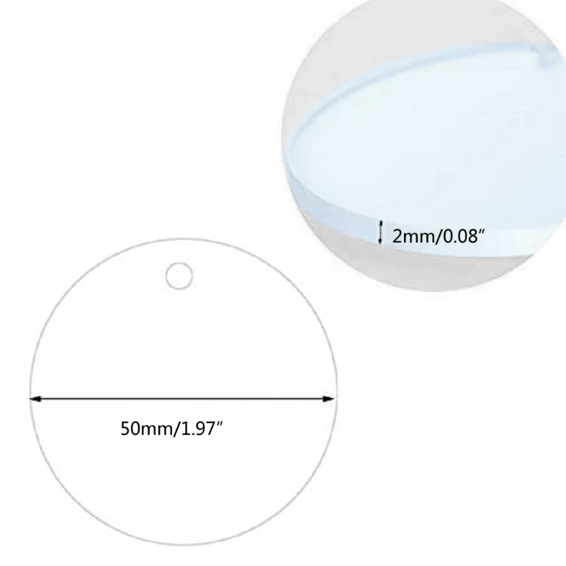 

50Pcs Acrylic Circle Blanks Clear Acrylic Rounds with Hole 2 Inch Acrylic Blank for Keychain Pendant DIY Jewelry Making