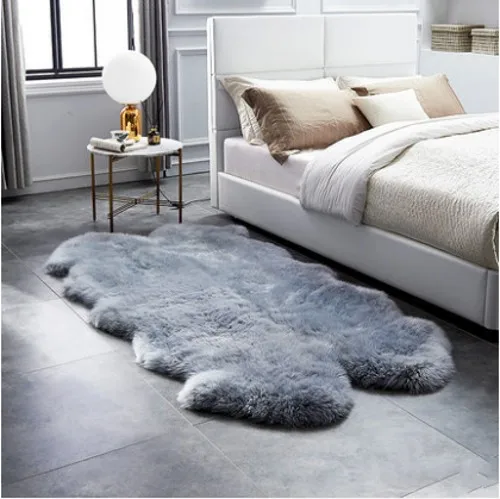 Ковер из овчины кварто 4 фута x 6 футов из Новой Зеландии в кремовом цвете из натуральной овчины декоративная подушка - Цвет: gray