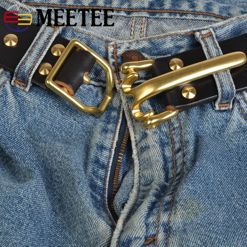 Meetee 1 Набор высококачественная металлическая пряжка из чистой меди для ремня DIY Ручная медная литая кожа аксессуары для украшения AP140