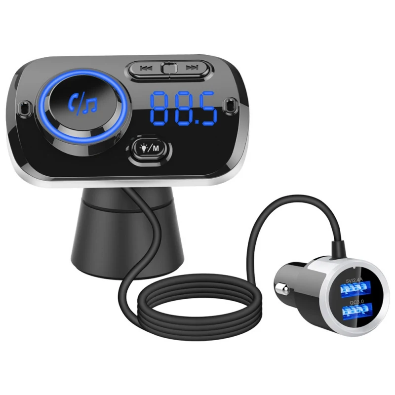 Многофункциональный автомобильный комплект aux Usb bluetooth 5,0 fm-передатчик модулятор с QC3.0 автомобильное зарядное устройство для устройства Handsfree bluetooth телефон
