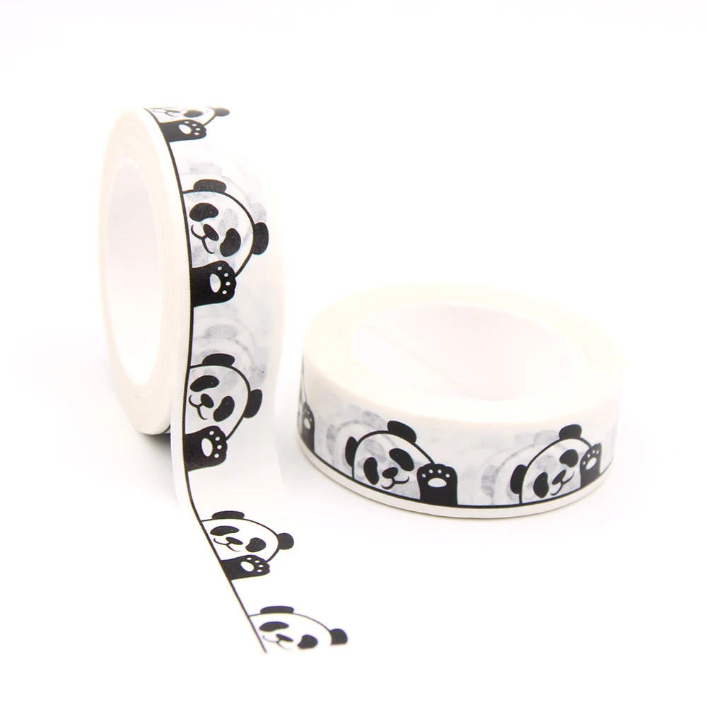 

2021 NEW 1PC 15mm x 10m Baby Panda Waving Paw Cartoon Washi Tape Scrapbook Paper Masking Adhesive Washi Tape