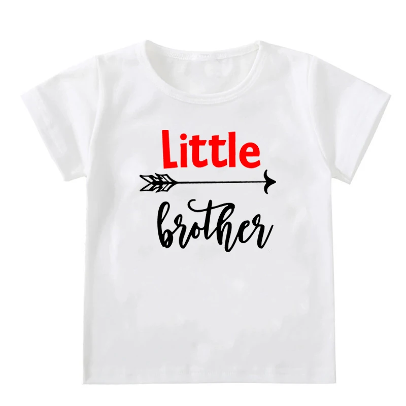 1 шт. Детская футболка с коротким рукавом и надписью Big/Little Brother | одежда обувь