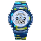 Синие камуфляжные часы для мальчиков, спортивные светодиодные светящиеся Детские часы для девочек-подростков, лучший подарок, водонепроницаемые цифровые часы с будильником, Новинка