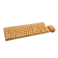 bamboo keyboard mouse wireless combo set for laptop pc office usb plug and play natural mice keyboard novelty christmas