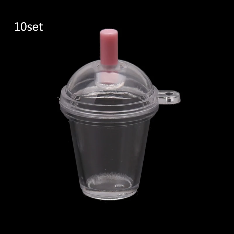 

10Pcs Mini Frappuccino Cup Coffee Cup Dollhouse Miniature Simulation Plastic Cake Ice Cream Cups Keychain Jewelry Making