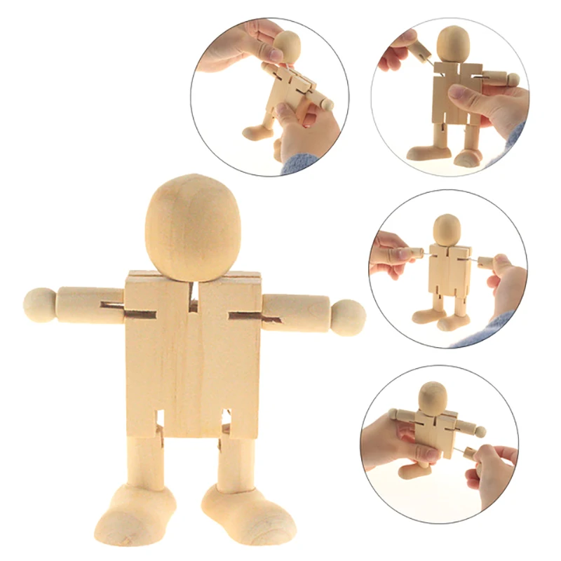 

DIY Graffiti Puppet Deformation Activity Wooden Robot Children's Educational Toy