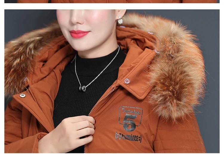 Женская зимняя куртка размера плюс XL-5XL с капюшоном и меховым воротником, пуховик большого размера, зимнее пальто, теплая Плотная хлопковая длинная парка, верхняя одежда