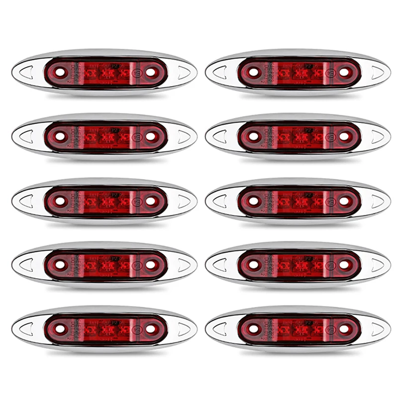 10 шт. автомобиль красный Подсветка 12V 24V 3-светодиодный боковые габаритные рыбы