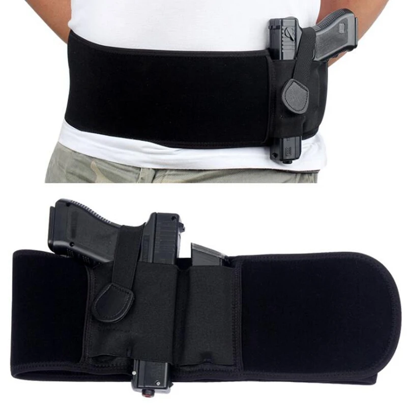

Hunting Belly Band Holster Right/Left Hand Gun Holster Waist Concealed Carry Tactical for Glock 19 Beretta Pistol Revolver