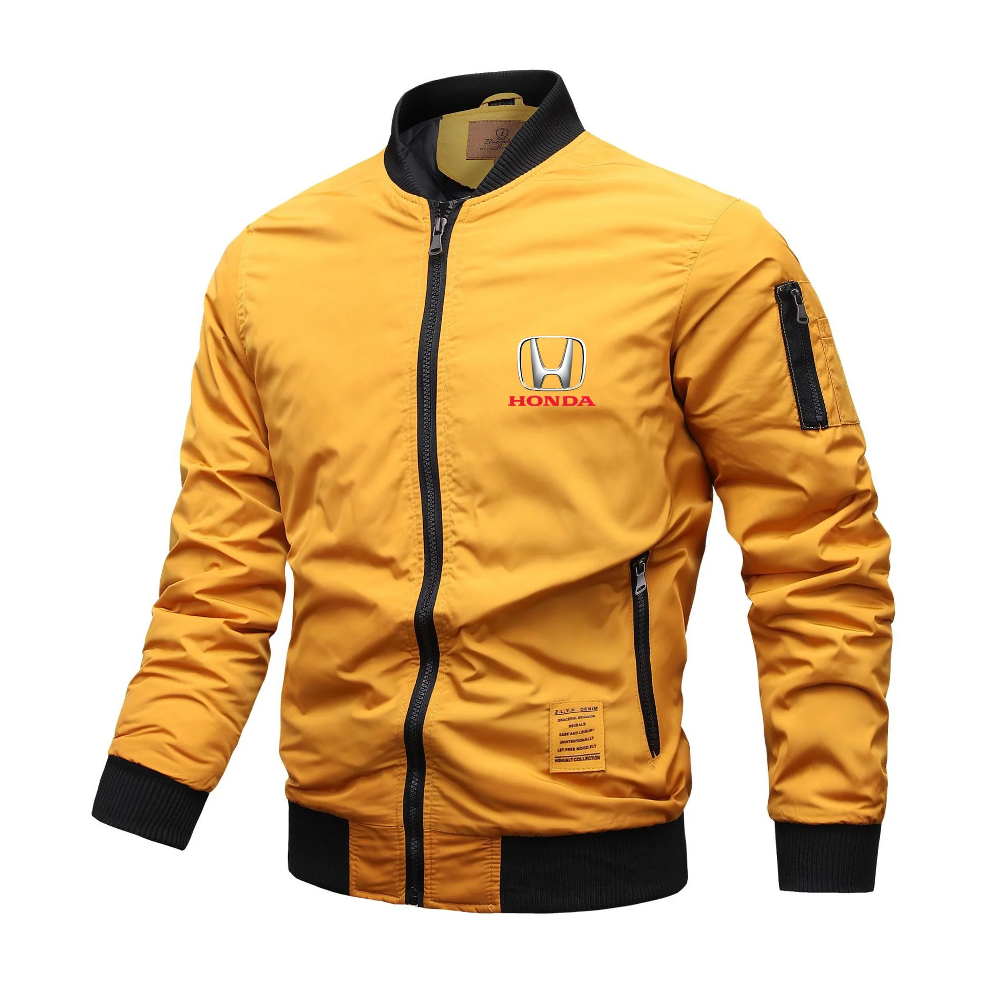 

Honda 2021Trend Spring Autumn Men's Collar Jacket Fashion Comfortable Sports Fitness Jacket Casual Men Flying Thin Zipper Jacket