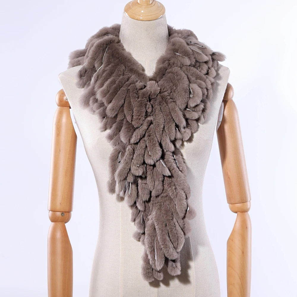 SUPPEV &amp STTDIO новый женский зимний меховой шарф из натурального меха кролика рекс