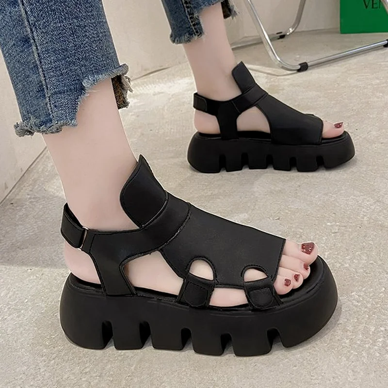 

Summer Women Slope Heel Platform Sandals Fashion Women Outdoor Open Toe Shoes Large Size Zapatos Plataforma De Mujer De Fiesta