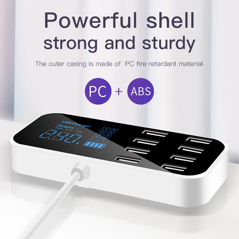 HKHUIBANG 8 портов Usb зарядное для IPhone 12 11 X /Samsung /Huawei /Xiaomi Мобильный телефон Аксессуары