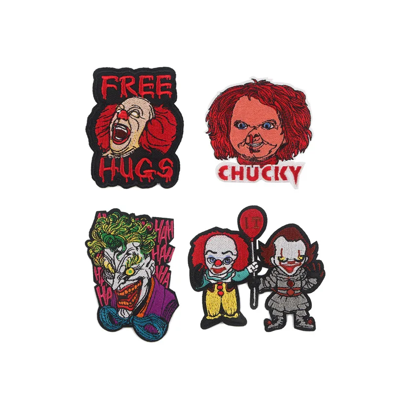 

Clown Cartoon Horror Cloth Sticker Embroidery Hat Towel Print Patch Sticker Garment Bag Accessories Adhesive Cloth Sticker