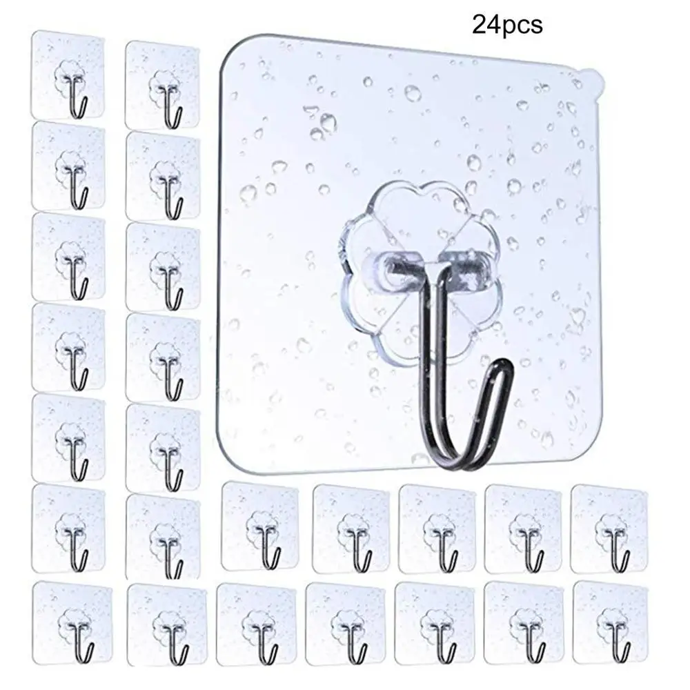 

Plastic Punch-Free Strong Adhesive Non-Marking Hook Kitchen Bathroom Wall Door Rear Hook Hook Coat Hook