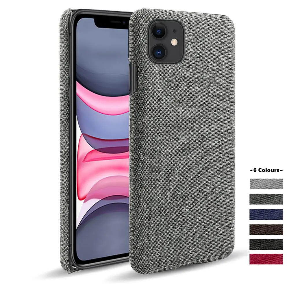 Чехол для iPhone 11 pro max ткань X XR Xs MAX 6 6s 7 8 Plus SE 2020 тканевая текстура противоскользящий