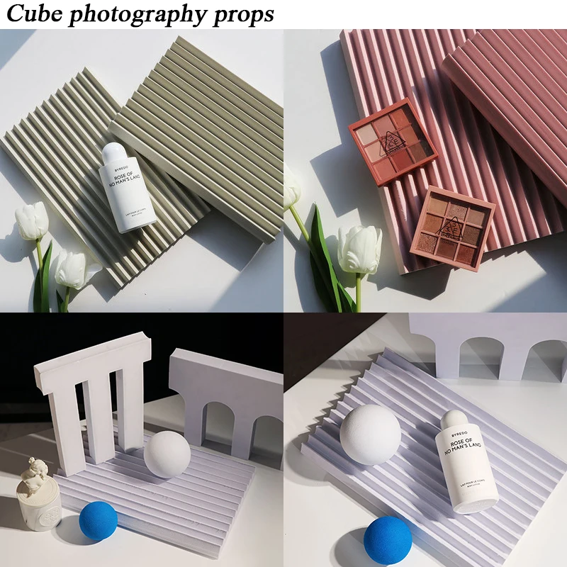 

Ins Geometric Foam Cube Props Cold Wind Beauty Skin Care Cosmetics Pendulum Stand Photography Props
