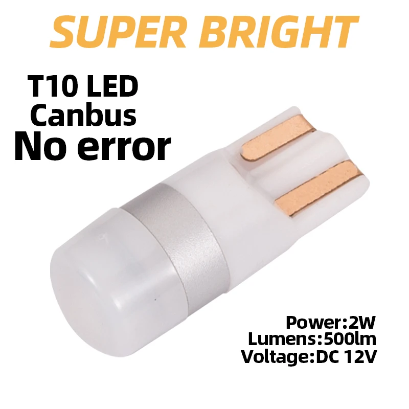 2PCS T10 Car Interior Lights Canbus NO Eorror W5W 168 194 3030 1SMD Reading Light License Plate DC12V | Автомобили и мотоциклы