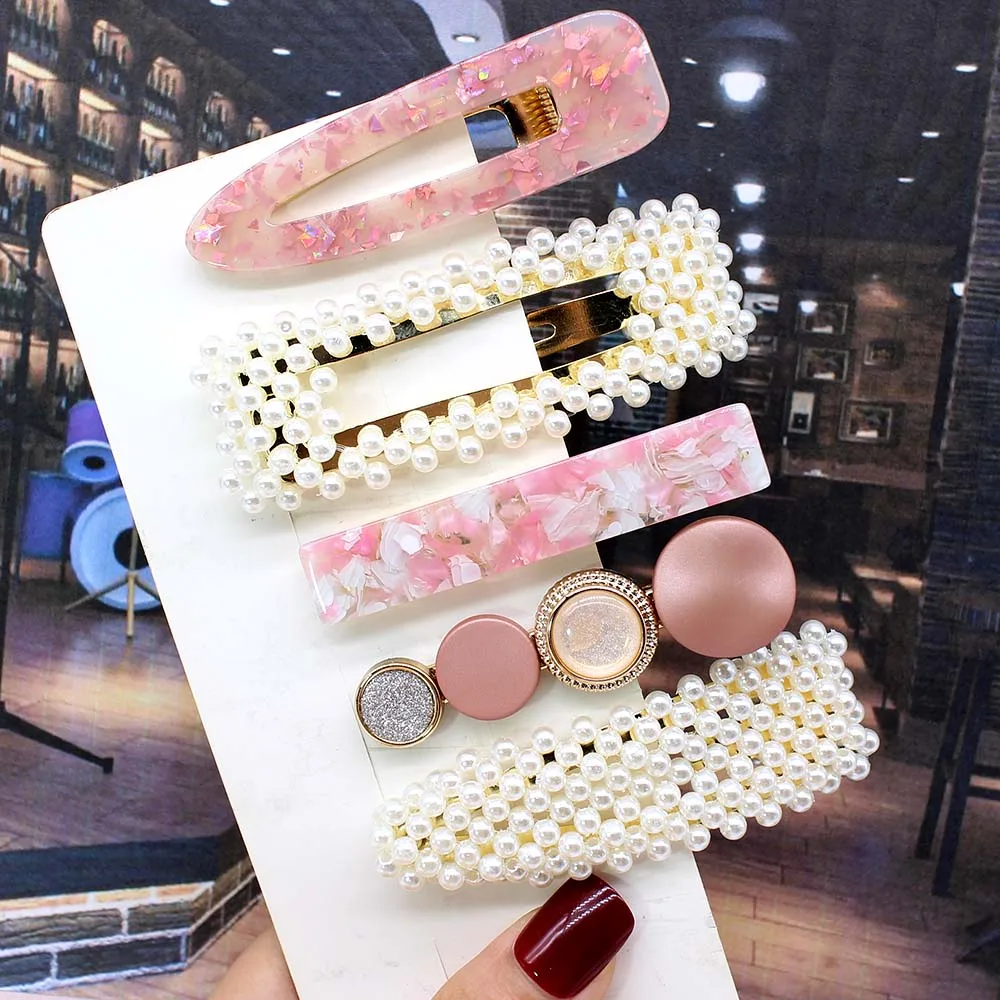 1 комплект из изящных жемчуг заколки для волос ацетата женщин и девочек повязка