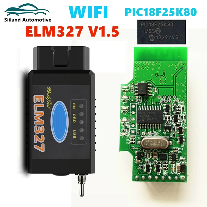 Считыватель кодов OBD2 ELM327 V1.5 hs/ms может переключаться для чипа Ford Forscan PIC18F25K80 HS CAN/MS
