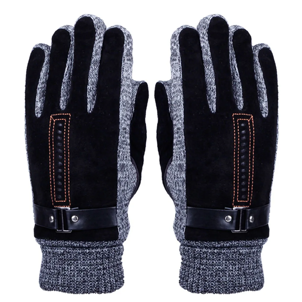 

Men Winter Windproof Durable Leather Cold Proof Warm Thick Glove Outdoor