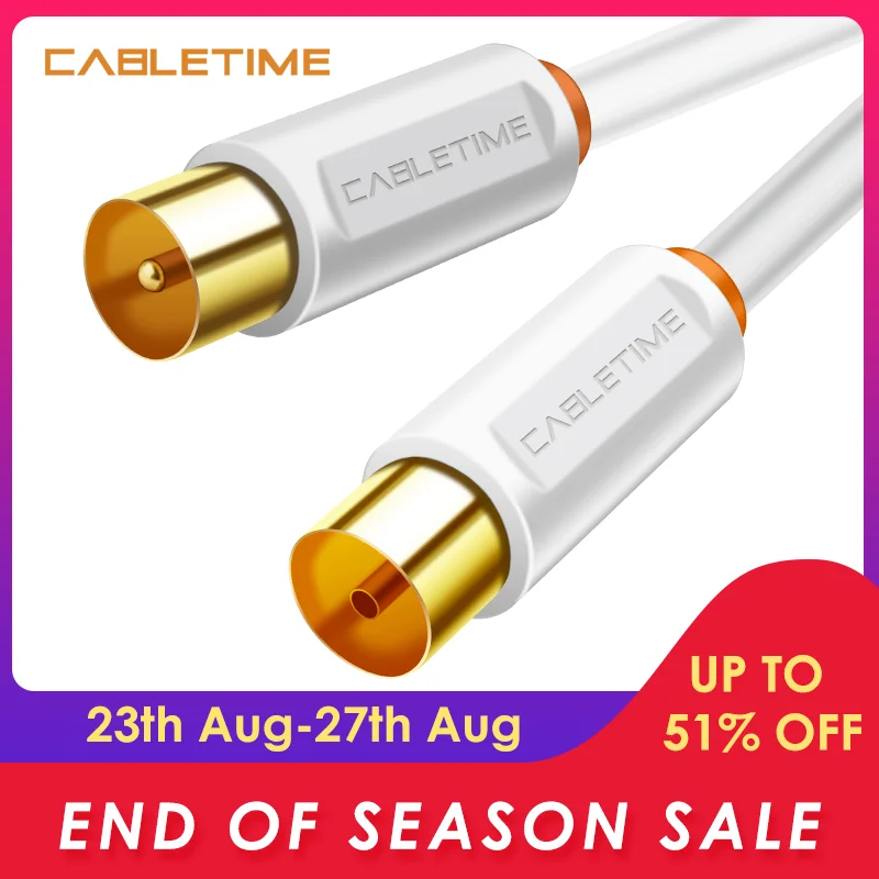 Кабель для цифрового телевидения CABLETIME, длина м/F 3C2V, для телевидения высокого разрешения, Высококачественная антенна, ТВ, STB, цифровая ТВ-линия N314 - изображение
