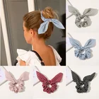 Женские стильные резинки для волос в горошек, головной убор, заколка для хвоста, эластичный головной убор, однотонное украшение