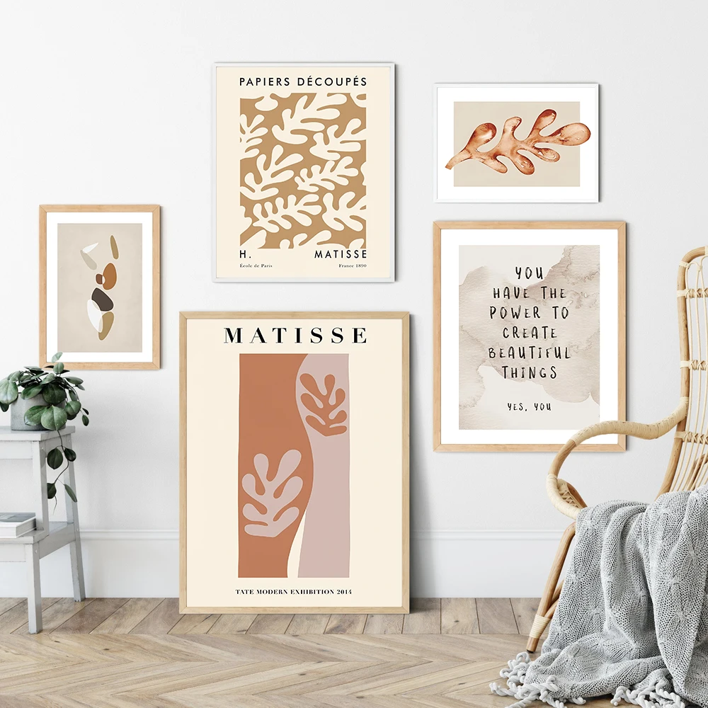 

Retro Matisse Abstract Posters And Prints Letter Plants Colorful Canvas Painting Wall Art Pictures For Living Room Unique Decor