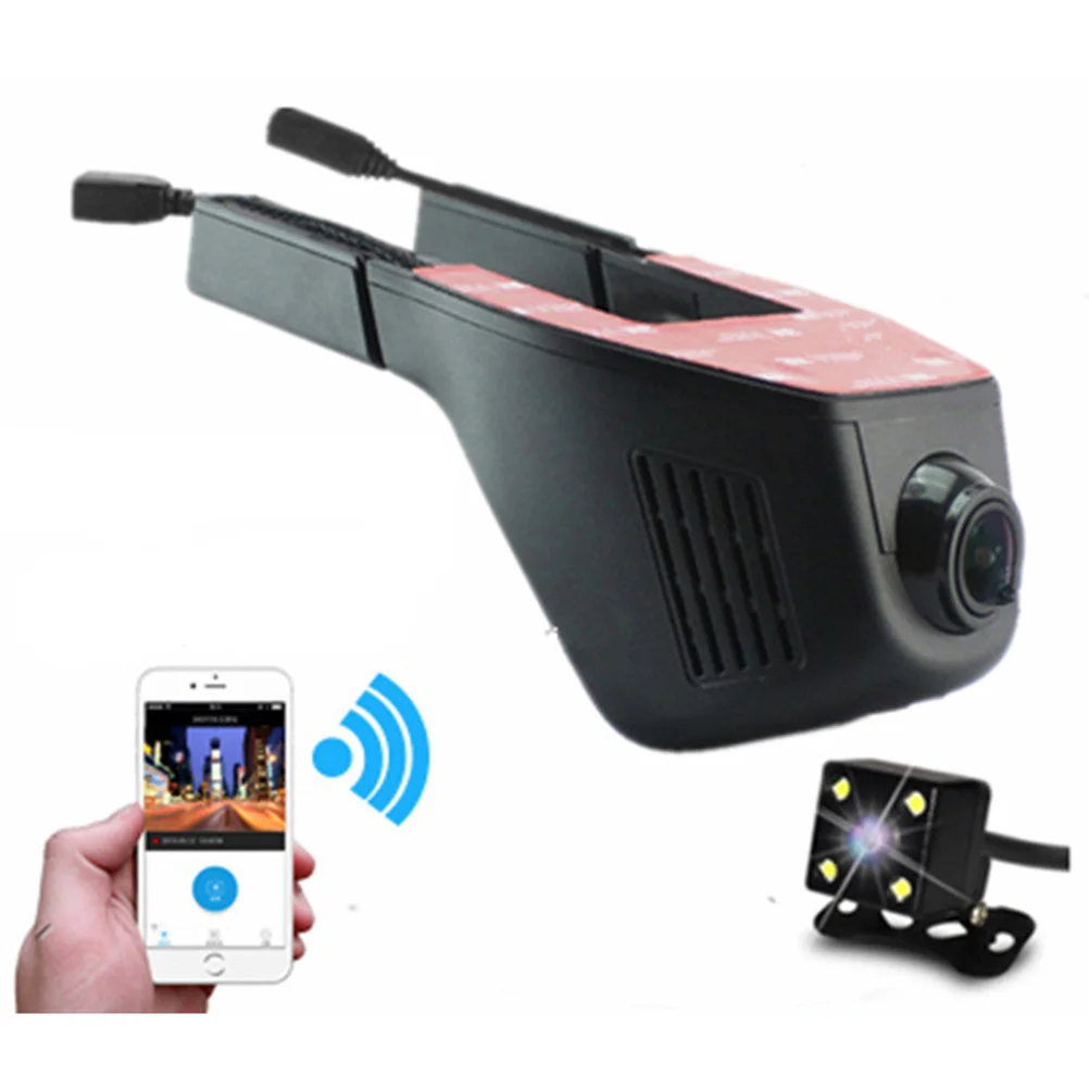 Автомобильный видеорегистратор с Wi Fi Full HD 1080P широкий угол обзора 170 градусов