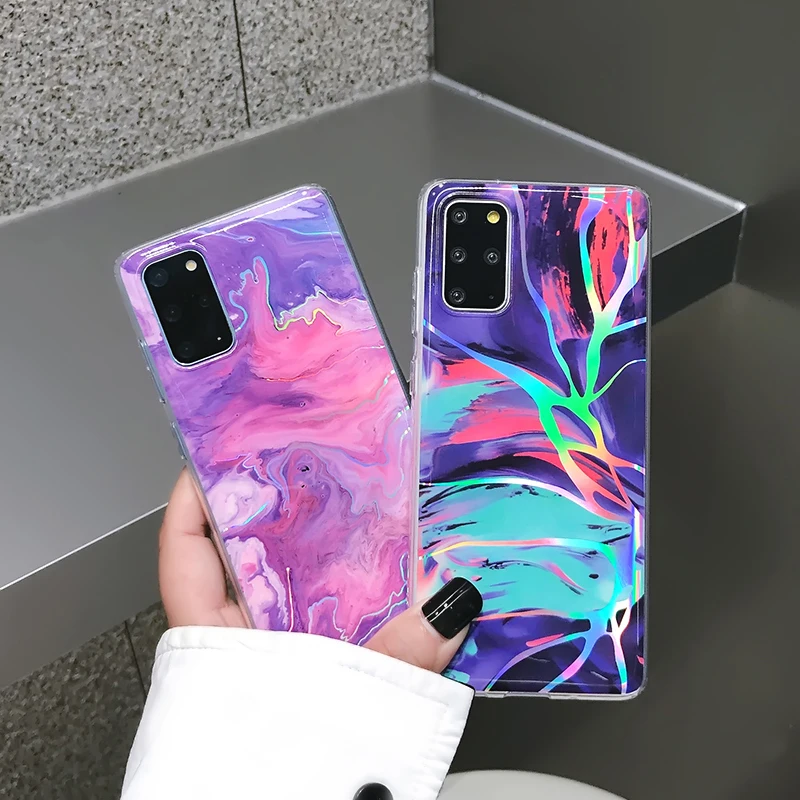 

The laser marble pattern is suitable for Samsung note20 ultra phone case Galaxy s21 s20 note10 8 9 s10plus s9 A51 7170 phone bag