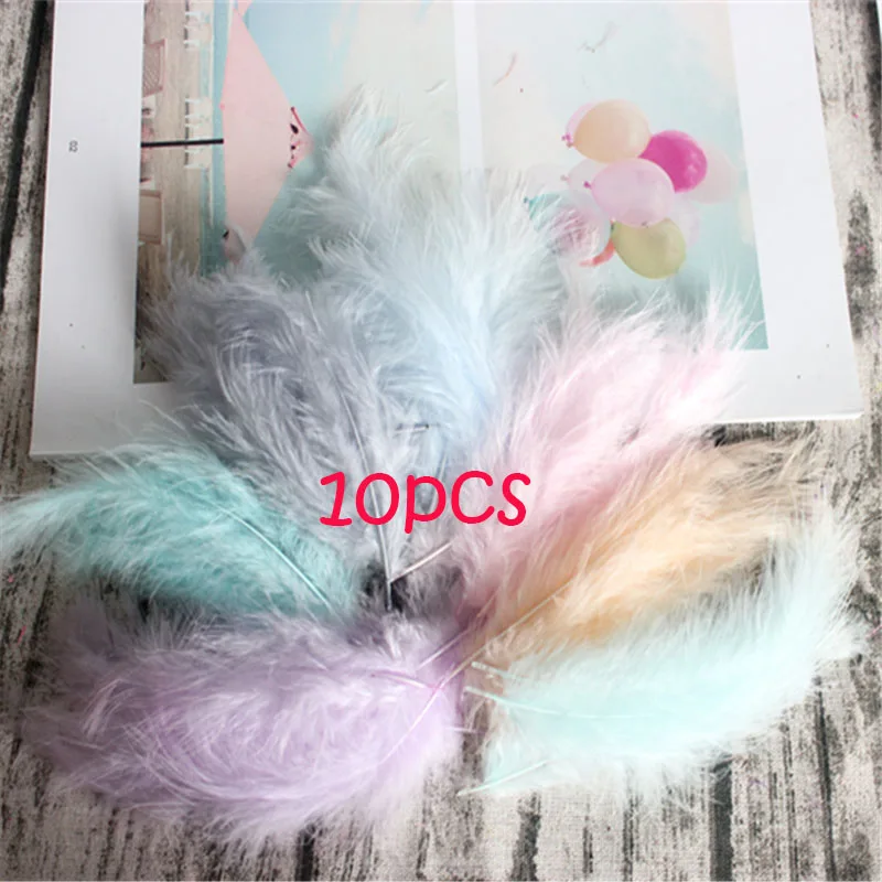 warm mix 10P Natural Turkey Feathers Plumes 4-6 Inches10-15cm Multicolor Chicken Marabou Feather DIY Craft Wedding Jewelry Decoration 50pcs - Цвет: warm mix 10P