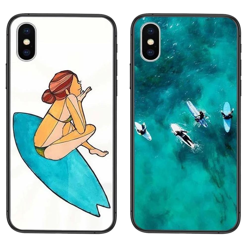 Черный силиконовый чехол Hoesjes для сотового телефона магазины доска серфинга