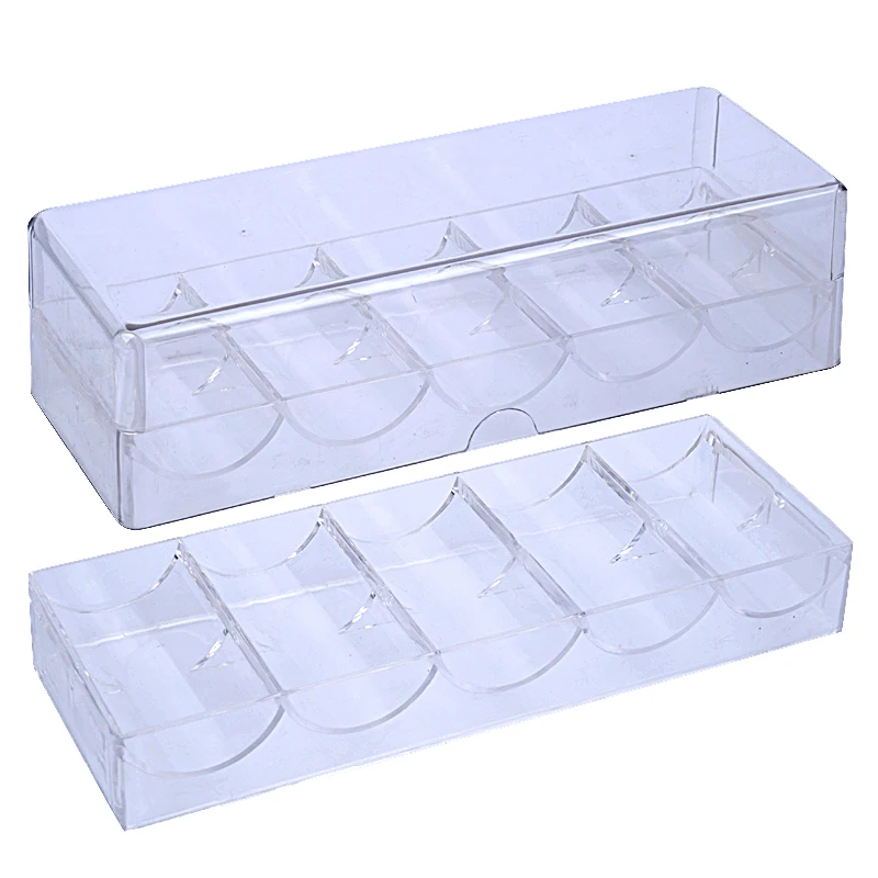 100pcs-емкость покер лоток для чипсов коробка хранения казино чип-Контейнер Чехол