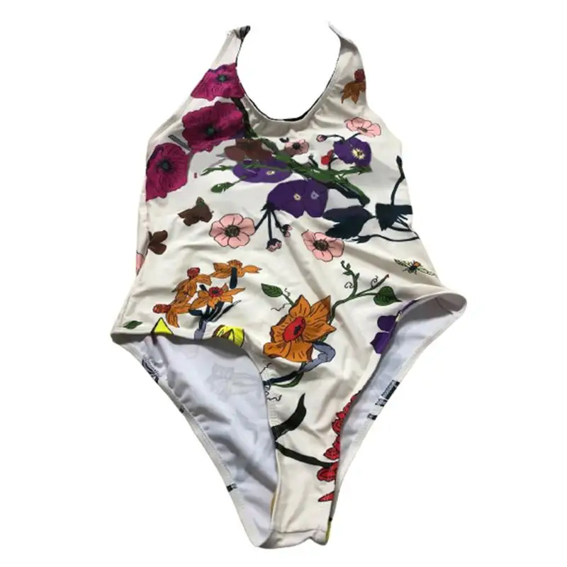 

Women Bikini Summer Woman Letter Prints Swimsuit Lady Sexy Fashion Swimwear Push Up Mature Wrap Beachwear Backless Halter Strap