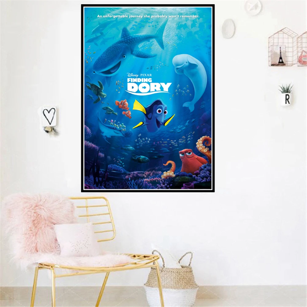 

Disney Cartoon Finding Nemo Movie Poster And Print Animation Film Canvas Painting Marlin Bruce Picture Wall Art Baby Room Decor