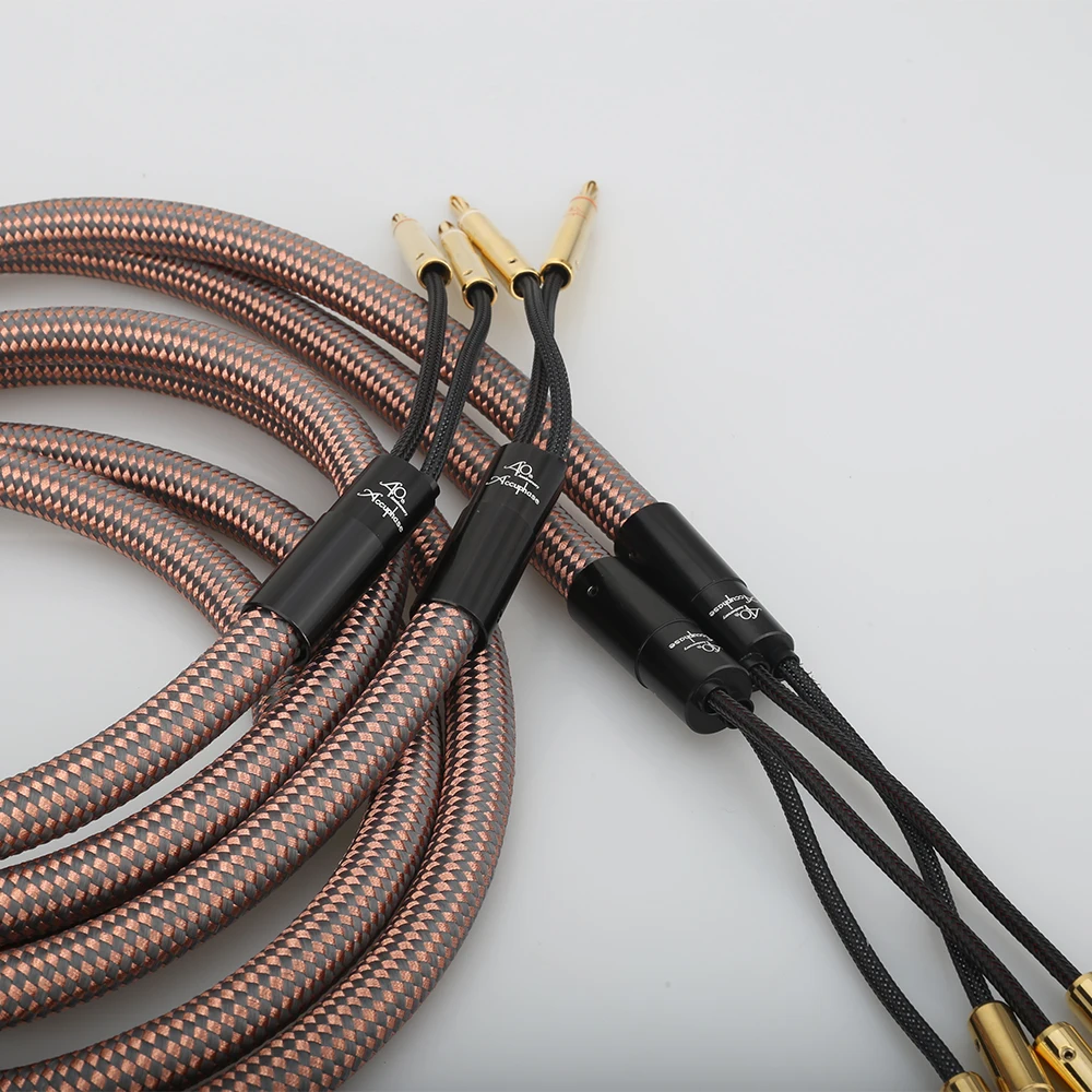hi end hifi accuphase occ pure copper cable audio speaker cable wire with gold plated banana plug free global shipping