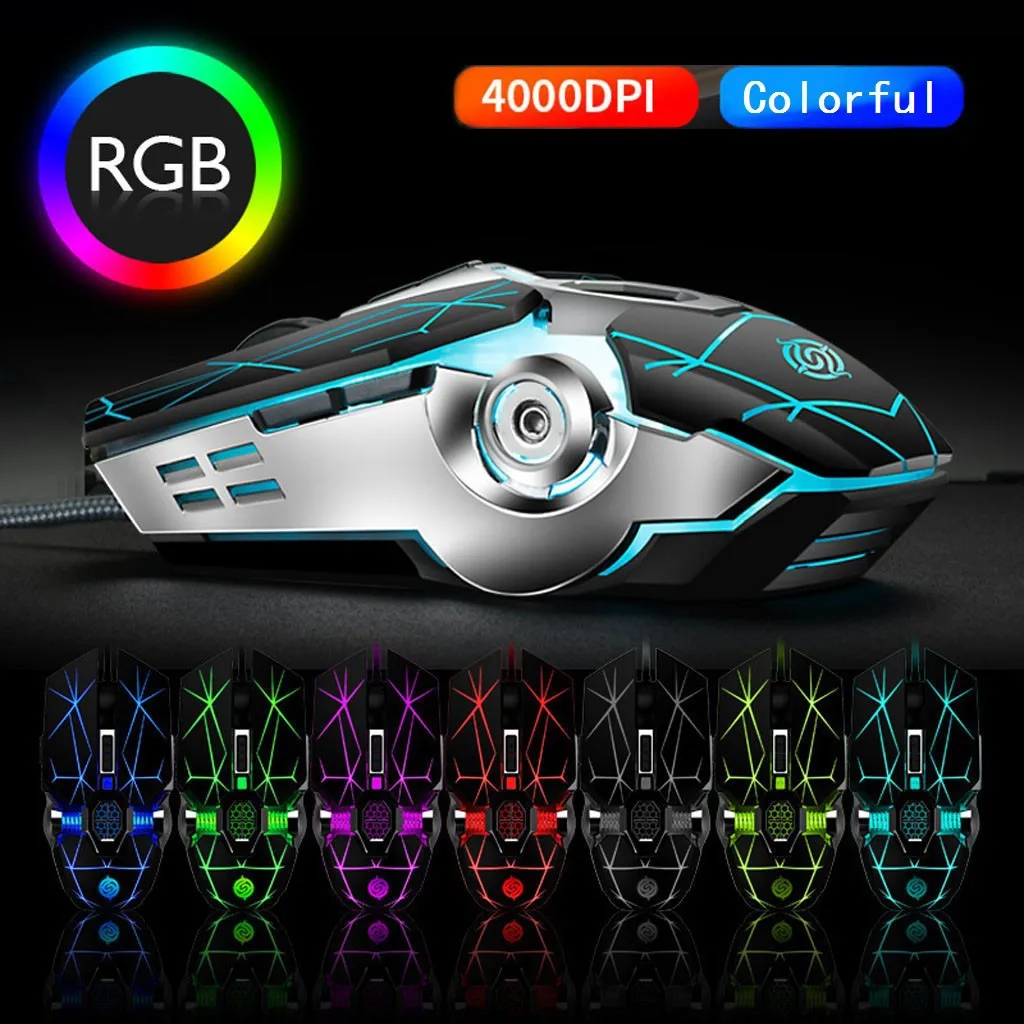 E-Sports Mouse Suitable For Notebook Desktop Office USB Gaming Low noise Ergonomic Computer Silent PC Laptop Accessories | Компьютеры и